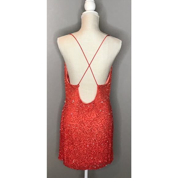 Retrofete Mich Mini Dress in Peach Coral XL - Picture 4 of 7
